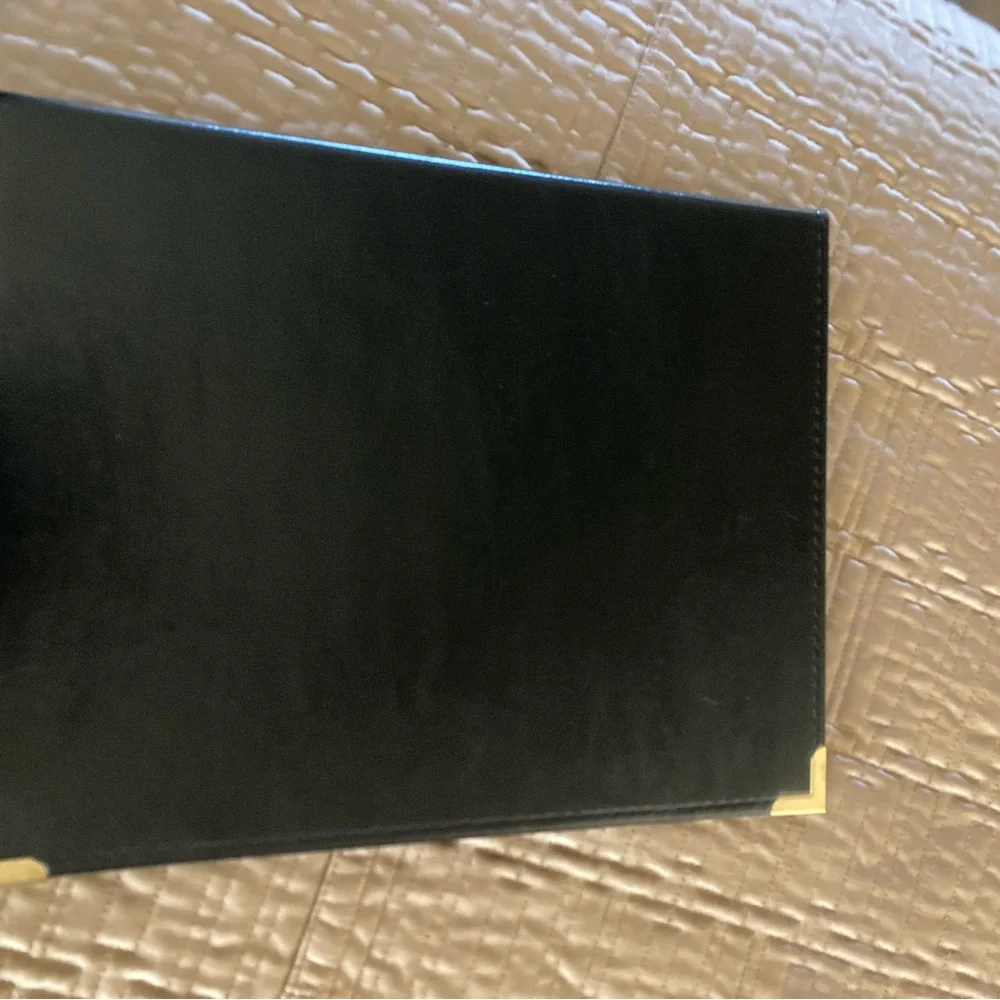 Black notepad holder with Gold Accents